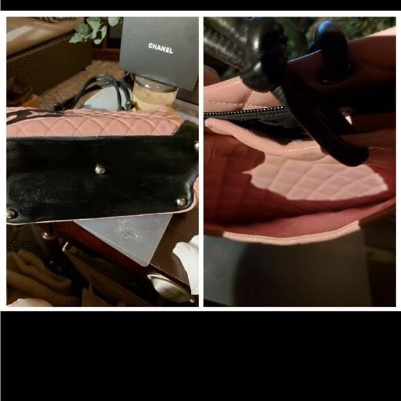 CHANEL Pink and Black Quilted Tote - Picture 3 of 10